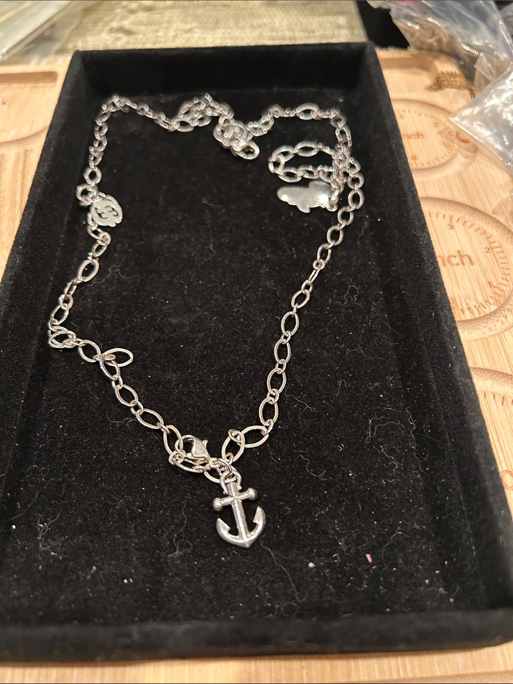 Origami Owl Silver Anchor Necklace single long or can be double strand